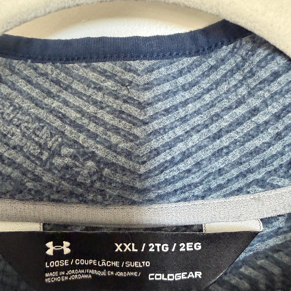 Under Armour Mens XXL Half Zip Pullover Blue Athletic Golf Running Sweatshir - Picture 7 of 8
